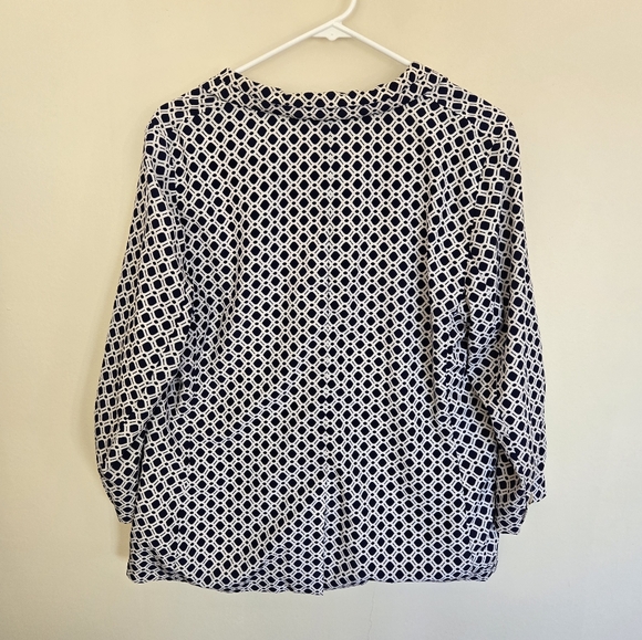 Cartonnier Navy Southwark Blazer Geometric Print Size Large from Anthro - Picture 8 of 10